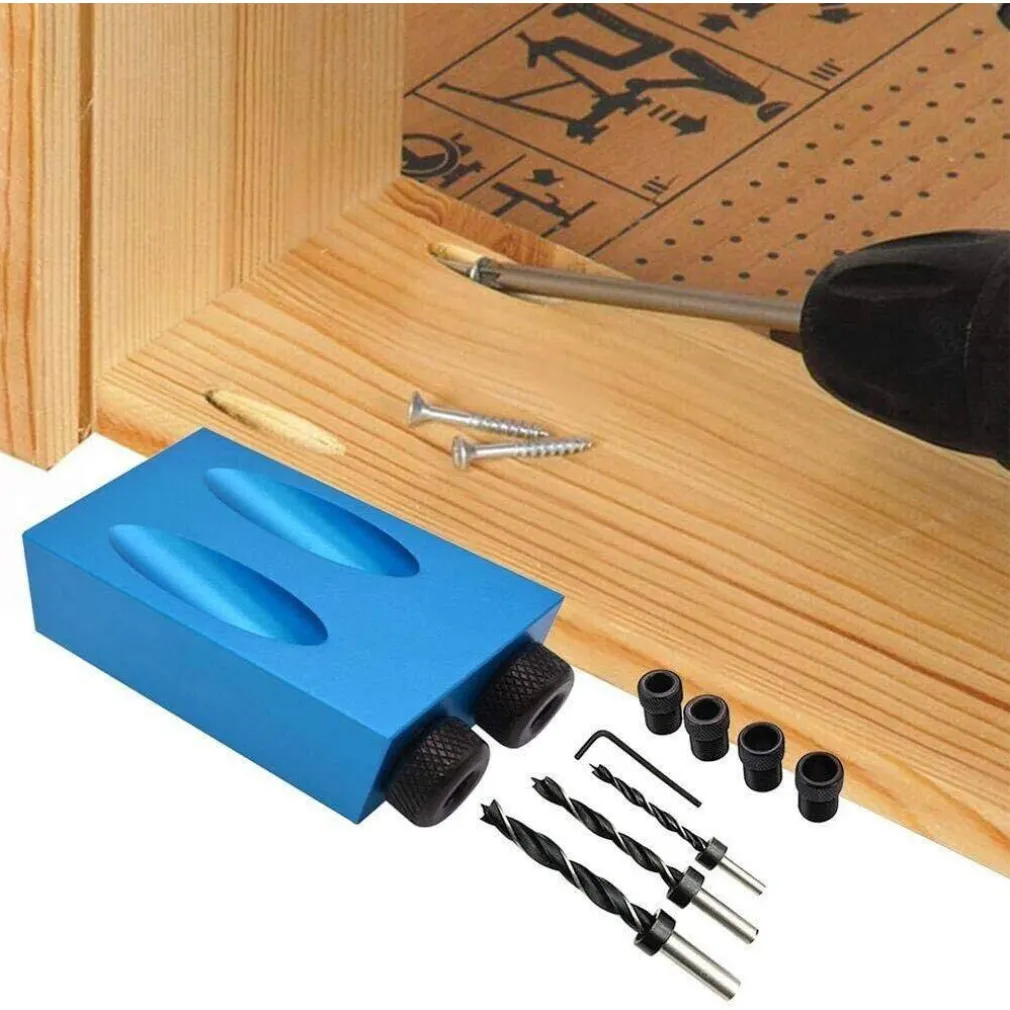 DIMA PER FORI A TASCA CON PUNTE DI TRAPANO 15° FALEGNAME POSIZIONATORE 14 PEZZI