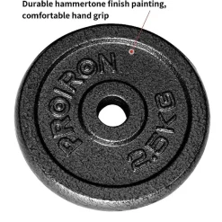 DISCO BILANCIERE MANUBRI PIASTRE IN GHISA PESO DISCHI FITNESS DA 2,5KG FORO 25MM