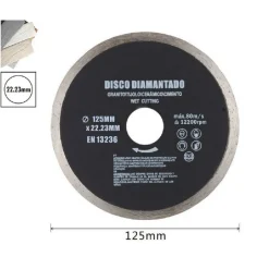 DISCO DIAMANTATO CORONA CONTINUA 125 - 180 MM PIASTRELLE CERAMICA PORCELLANA