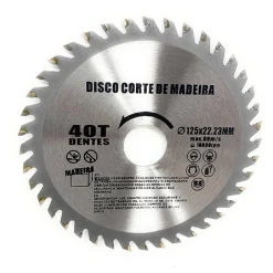 DISCO LAMA PER TAGLI LEGNO 125 MM PER SMERIGLIATRICE 40 DENTI SEGA CIRCOLARE