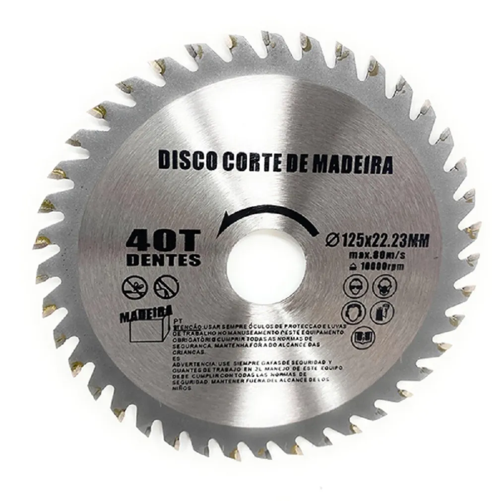 DISCO LAMA PER TAGLI LEGNO 125 MM PER SMERIGLIATRICE 40 DENTI SEGA CIRCOLARE