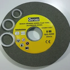 DISCO MOLA DA BANCO PIETRA ABRASIVA GRANA 80 OSSIDO ALLUMINIO TIPO FLAT 150 MM