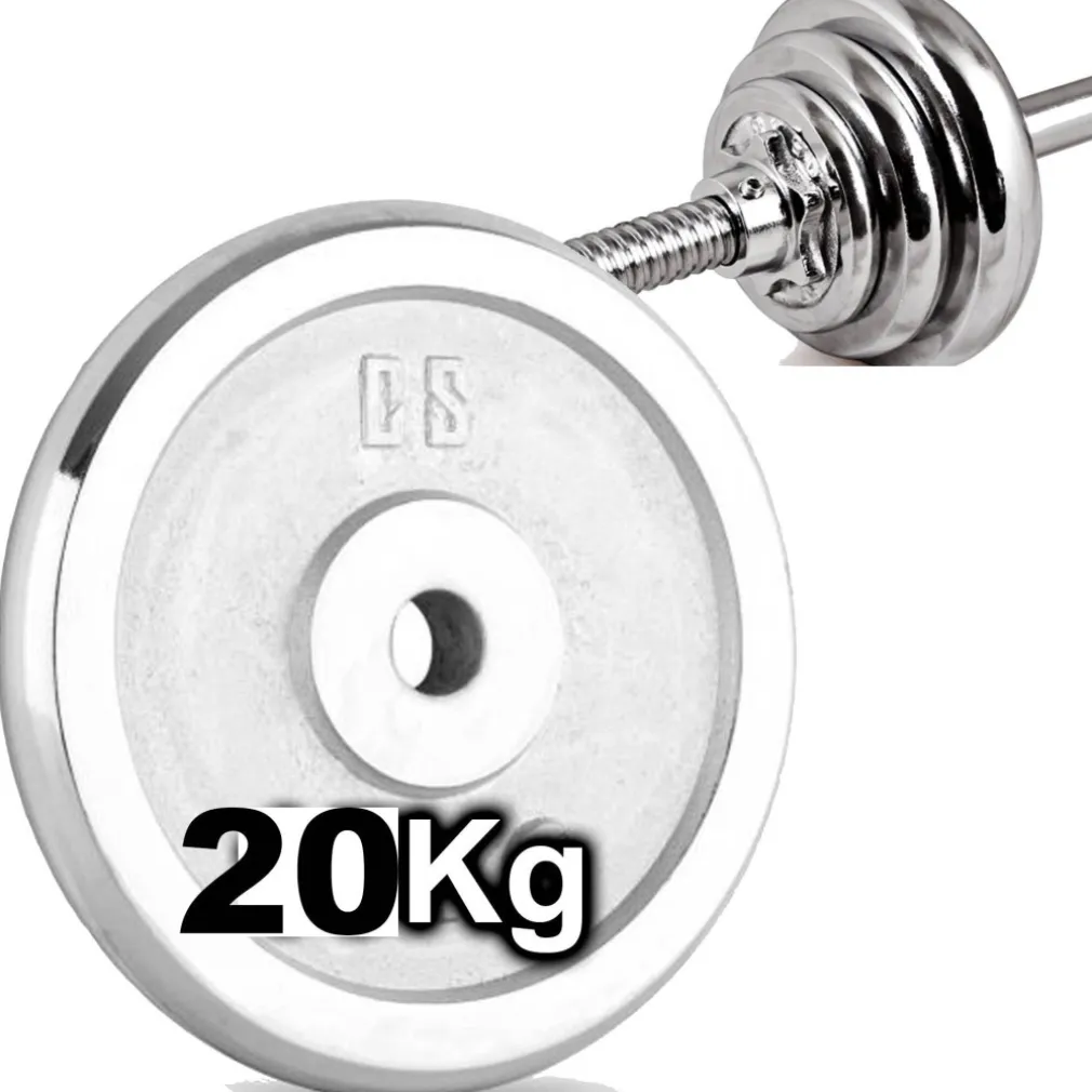 DISCO OLIMPICO IN ACCIAIO PIASTRA PESI PER BILANCIERE MANUBRI DA 20 KG PALESTRA