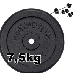 DISCO PER PESI BILANCIERE MANUBRI PIASTRE ALLENAMENTO FITNESS IN GHISA DA 7,5 KG