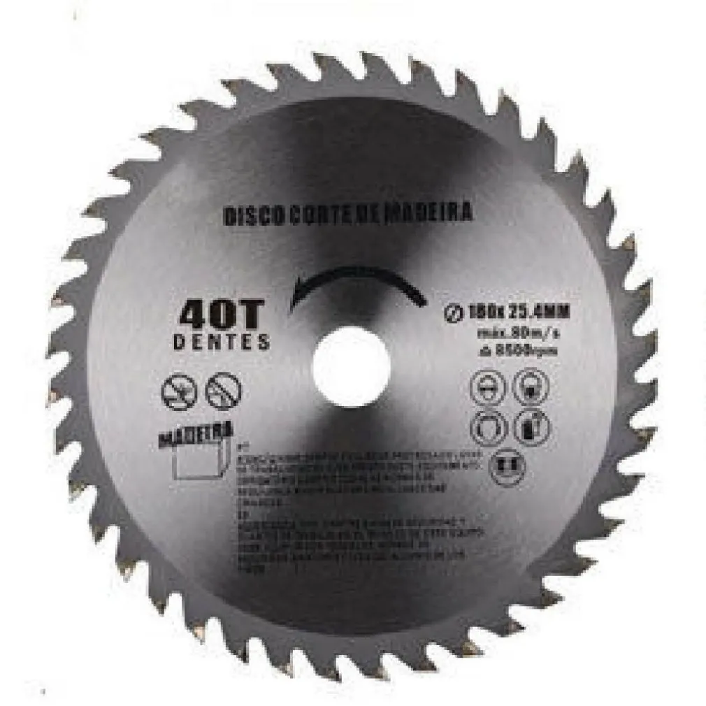 DISCO TAGLIO LEGNO SMERIGLIATRICE ANGOLARE CIRCOLARE SEGA 180X25.4 MM 40 DENTI