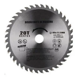 DISCO TAGLIO LEGNO SMERIGLIATRICE ANGOLARE CIRCOLARE SEGA 105X22.23 MM 20 DENTI