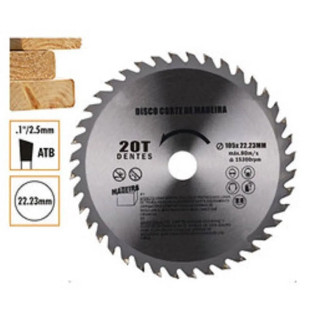 DISCO TAGLIO LEGNO SMERIGLIATRICE ANGOLARE CIRCOLARE SEGA 105X22.23 MM 20 DENTI