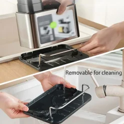 DISPENSER DI SAPONE CUCINA DA APPOGGIO MANUALE IN ACCIAIO CONTENITORE DA 400 ML