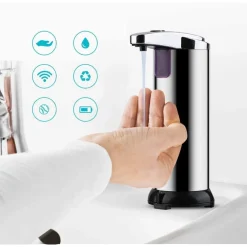 DISPENSER DI SAPONE LIQUIDO AUTOMATICO CON SENSORE EROGATORE SAPONE MANI BAGNO 59385