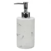 DISPENSER DOSATORE SAPONE LIQUIDO ACCESSORIO BAGNO ARREDO EFFETTO MARMO BIANCO 87829