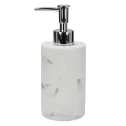 DISPENSER DOSATORE SAPONE LIQUIDO ACCESSORIO BAGNO ARREDO EFFETTO MARMO BIANCO 87829
