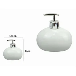 DISPENSER PER SAPONE LIQUIDO CERAMICA BIANCO DOSATORE MODERNO ARREDO BAGNO 79244