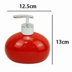 DISPENSER PER SAPONE LIQUIDO CERAMICA ROSSO DOSATORE MODERNO ARREDO BAGNO 79260