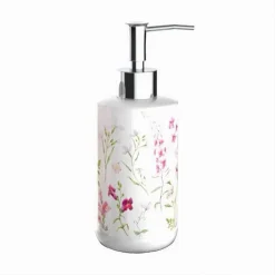 DISPENSER PER SAPONE LIQUIDO CON FIORI ACCESSORIO PORTASAPONE ARREDO BAGNO 69917