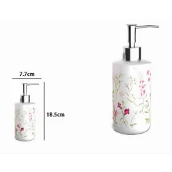 DISPENSER PER SAPONE LIQUIDO CON FIORI ACCESSORIO PORTASAPONE ARREDO BAGNO 69917
