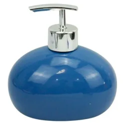 DISPENSER PER SAPONE LIQUIDO IN CERAMICA BLU DOSATORE MODERNO ARREDO BAGNO 79256