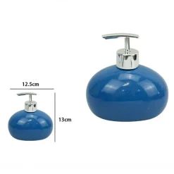 DISPENSER PER SAPONE LIQUIDO IN CERAMICA BLU DOSATORE MODERNO ARREDO BAGNO 79256
