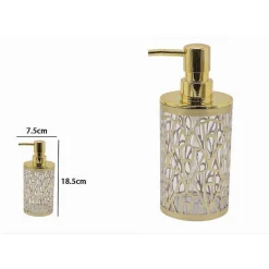 DISPENSER PER SAPONE LIQUIDO ACCESSORIO BAGNO ORO CONTEMPORANEO DOSATORE 59097