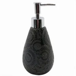 DISPENSER PER SAPONE LIQUIDO MOTIVO ETNICO NERO ACCESSORI PER ARREDO BAGNO 79963