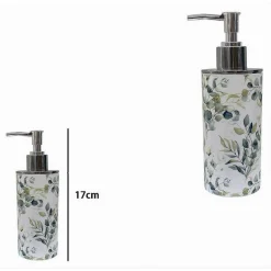DISPENSER PORTA SAPONE LIQUIDO FIORI FOGLIE ACCESSORIO PER ARREDO BAGNO 87053