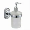 DISPENSER PORTA SAPONE LIQUIDO VETRO SATINATO FISSAGGIO PARETE BAGNO OVALE 52011