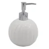 DISPENSER PORTA SAPONE LIQUIDO SFERICO CERAMICA RIGATA BIANCO ARREDO BAGNO 79957
