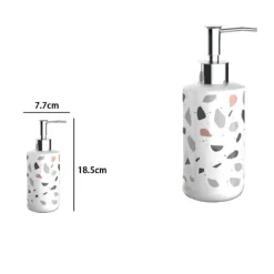 DISPENSER PORTA SAPONE LIQUIDO GRANIGLIA BIANCO MULTICOLORE ARREDO BAGNO 69834