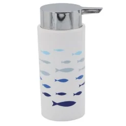 DISPENSER PORTA SAPONE LIQUIDO CILINDRICO PESCIOLINI IN PLASTICA 15,6 CM 69880