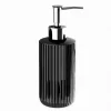DISPENSER PORTA SAPONE LIQUIDO PORTASAPONE NERO RIGATO ACCESSORIO DA BAGNO 69746