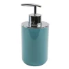 DISPENSER PORTA SAPONE LIQUIDO VERDE PETROLIO SILVER PER RICAMBIO BAGNO 69473
