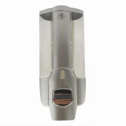 DISPENSER PORTA SAPONE LIQUIDO DOSATORE GRIGIO BAGNO PARETE DOCCIA 350 ML 69413