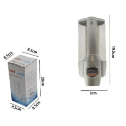 DISPENSER PORTA SAPONE LIQUIDO DOSATORE GRIGIO BAGNO PARETE DOCCIA 350 ML 69413