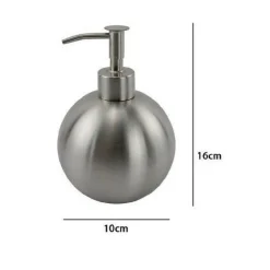 DISPENSER PORTA SAPONE LIQUIDO PORTASAPONE METALLO SATINATO SFERA ELEGANTE 69458