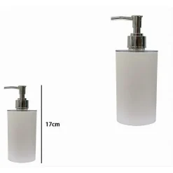 DISPENSER PORTA SAPONE LIQUIDO COLORE BIANCO ACCESSORIO PER ARREDO BAGNO 79185