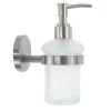 DISPENSER PORTA SAPONE PER SAPONE LIQUIDO IN ACCIAIO SATINATO VETRO ACCESSORIO BAGNO 87907