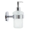 DISPENSER PORTA SAPONE PER SAPONE LIQUIDO IN ACCIAIO VETRO ACCESSORIO ARREDO BAGNO 87918