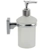 DISPENSER PORTASAPONE LIQUIDO VETRO SATINATO FISSAGGIO PARETE BAGNO SQUARE 59188