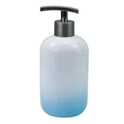 DISPENSER PORTASAPONE LIQUIDO BIANCO AZZURRO ACCESSORI BAGNO MODERNO ARREDO 59910