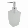 DISPENSER RICAMBIO PORTA SAPONE LIQUIDO VETRO SATINATO CUBICO BAGNO ACCESSORI 87265