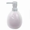 DISPENSER SAPONE LIQUIDO IN CERAMICA STRIATO ROSATO EROGATORE SILVER BAGNO 59872