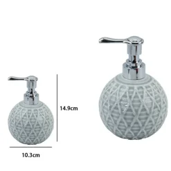 DISPENSER SAPONE LIQUIDO SFERA GRIGIO EFFETTO RETE ACCESSORI ARREDO BAGNO 79278