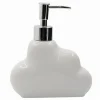 DISPENSER SAPONE LIQUIDO IN CERAMICA BIANCA FORMA NUVOLA ACCESSORIO BAGNO 79936