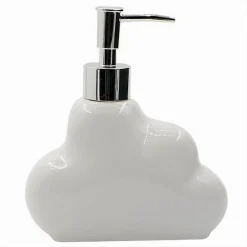 DISPENSER SAPONE LIQUIDO IN CERAMICA BIANCA FORMA NUVOLA ACCESSORIO BAGNO 79936