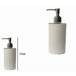 DISPENSER SAPONE LIQUIDO LAVANDINO BIANCO LAVORATO ARREDO ACCESSORIO BAGNO 79173