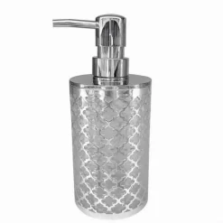 DISPENSER SAPONE LIQUIDO ACCESSORIO BAGNO ARGENTO STILE BAROCCO DOSATORE 59106