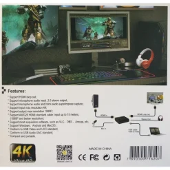 DISPOSITIVO ACQUISIZIONE VIDEO AUDIO REGISTRATORE Q-HD485 HDTV 4K USB COMPUTER