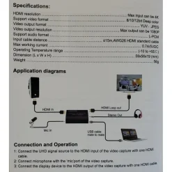 DISPOSITIVO ACQUISIZIONE VIDEO AUDIO REGISTRATORE Q-HD485 HDTV 4K USB COMPUTER