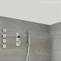 DOCCETTA DOCCINO QUADRATO SLIM ULTRA MODERNO SOFFIONE DOCCIA BAGNO VASCA 87477