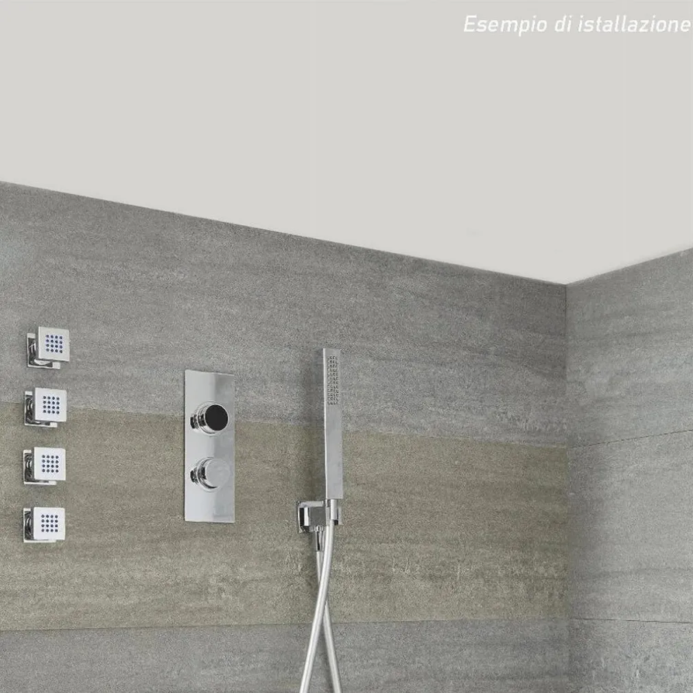 DOCCETTA DOCCINO QUADRATO SLIM ULTRA MODERNO SOFFIONE DOCCIA BAGNO VASCA 87477