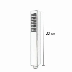 DOCCETTA DOCCINO QUADRATO SLIM ULTRA MODERNO NERO SOFFIONE DOCCIA BAGNO VASCA 87478